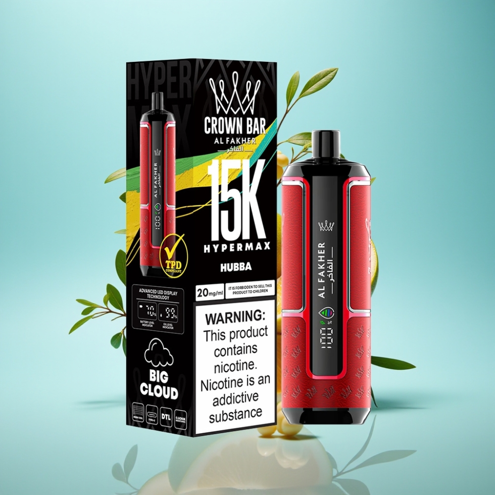 Al Fakher Crown Bar 15K Hypermax Disposable - Hubba 22ml 15K Puffs