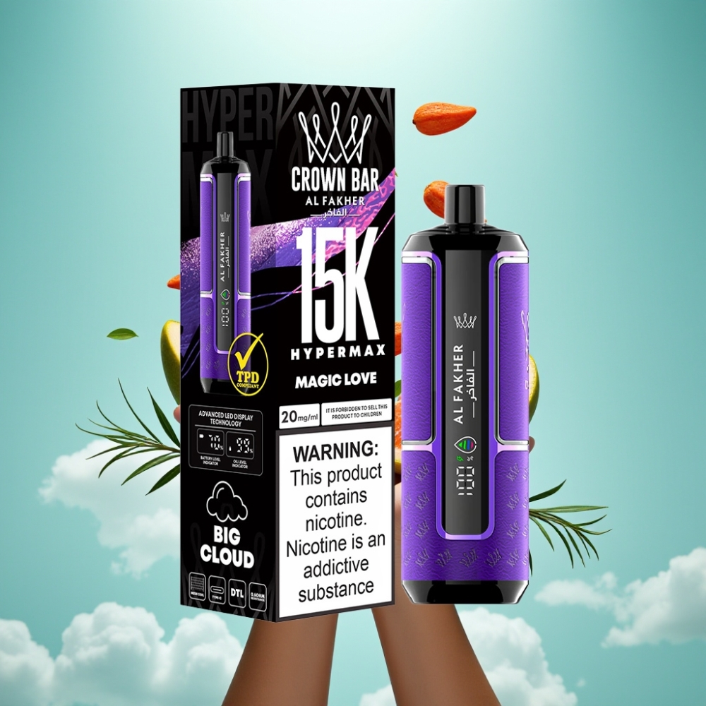Al Fakher Crown Bar 15K Hypermax Disposable 22ml 15K Puffs 6mg Magic Love
