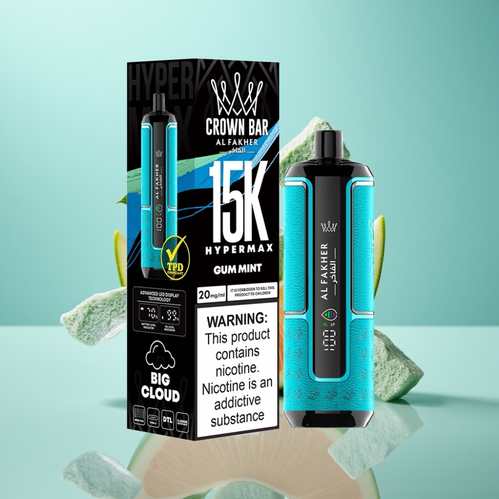 Al Fakher Crown Bar 15K Hypermax Disposable 22ml 6mg Gum Mint