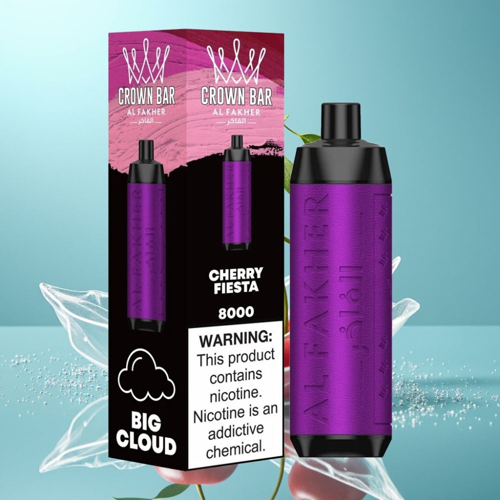 Al Fakher Crown Bar 8000 Crystal Cherry Fiesta Disposable Vape – 18mL 8000 Puffs