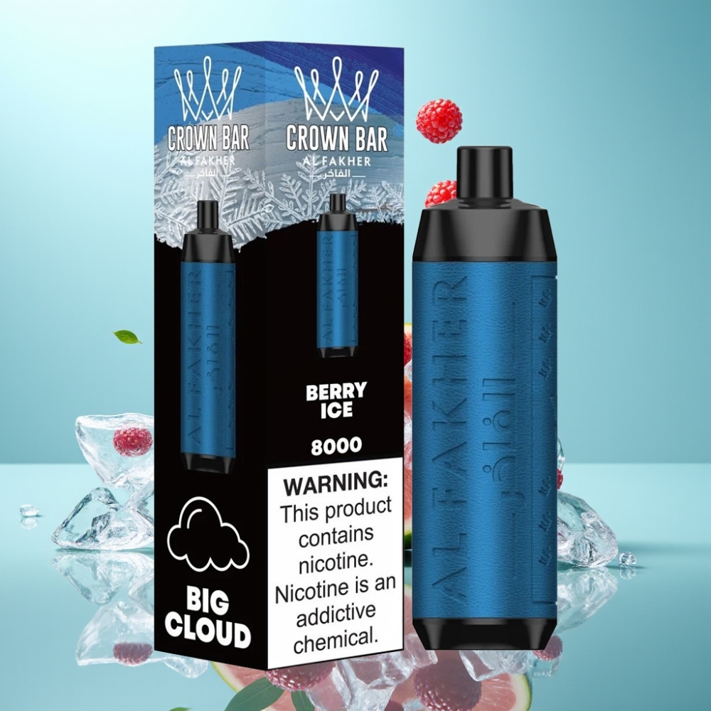 Al Fakher Crown Bar 8000 Crystal Disposable Vape Berry Ice - 18ml/8000 Puffs/USB-C