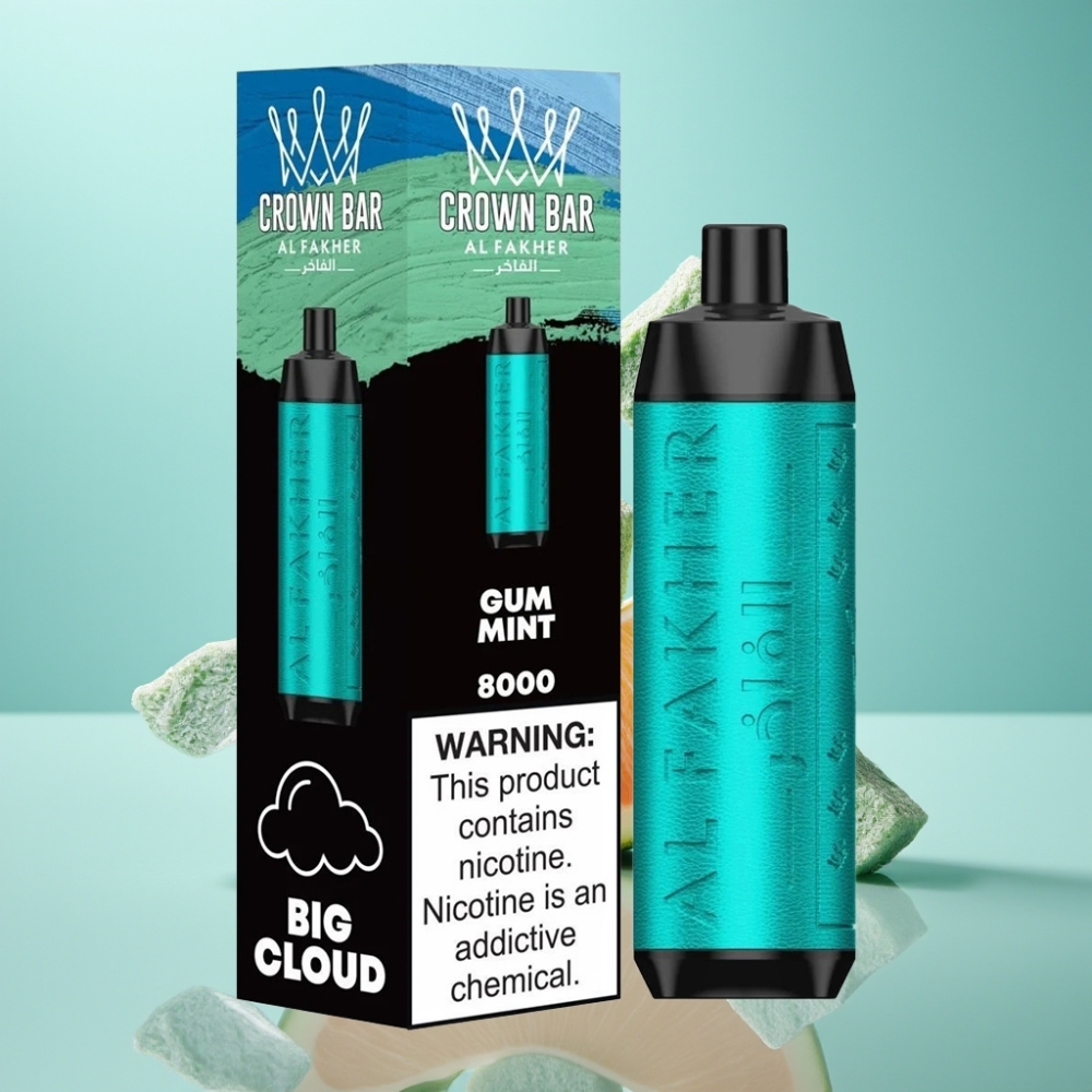 Al Fakher Crown Bar 8000 Crystal Disposable Vape Gum Mint – 18ml 8000 Puffs 600mAh