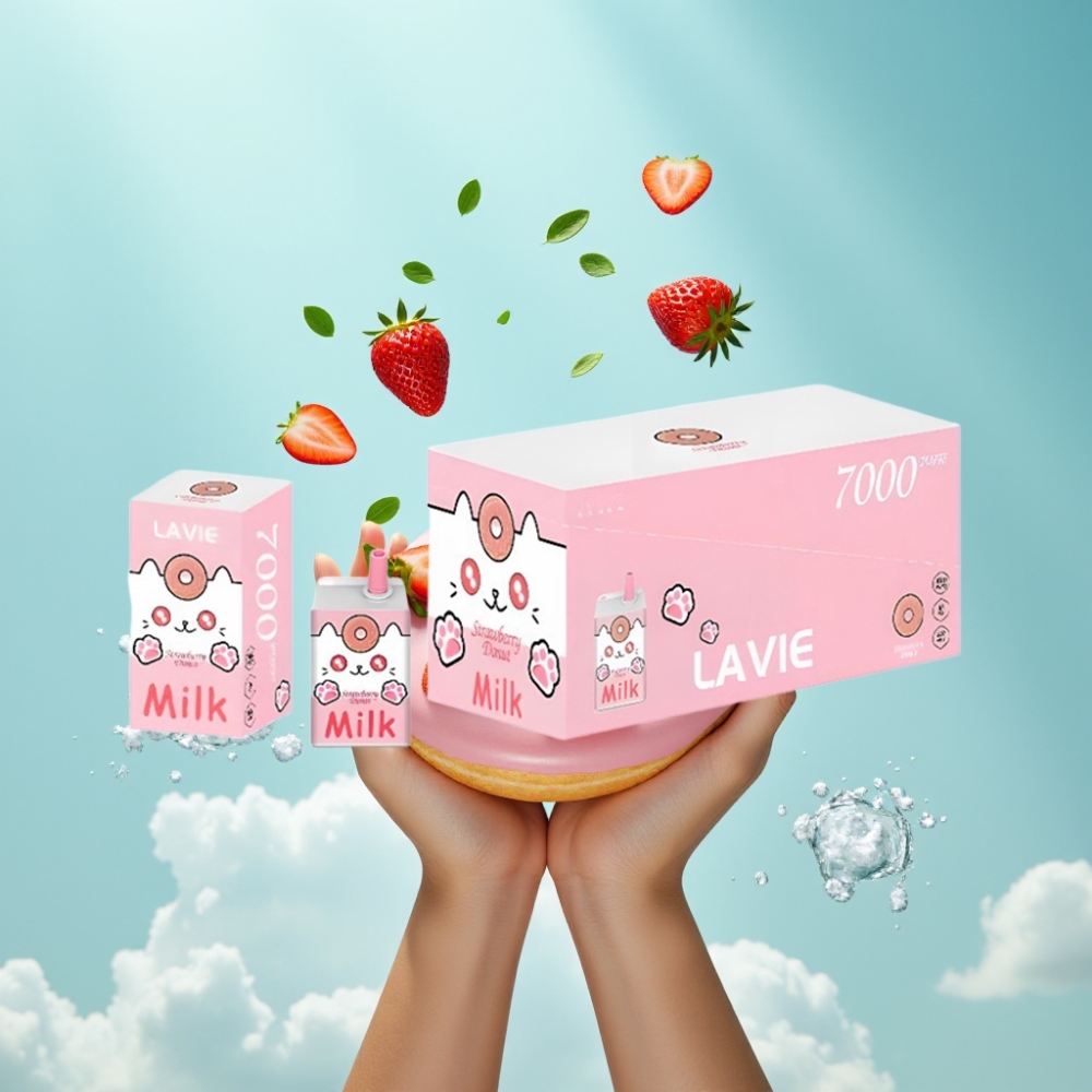 LAVIE Milk Strawberry Donut 7000 Puffs Disposable Vape – 16ML 600mAh Type C