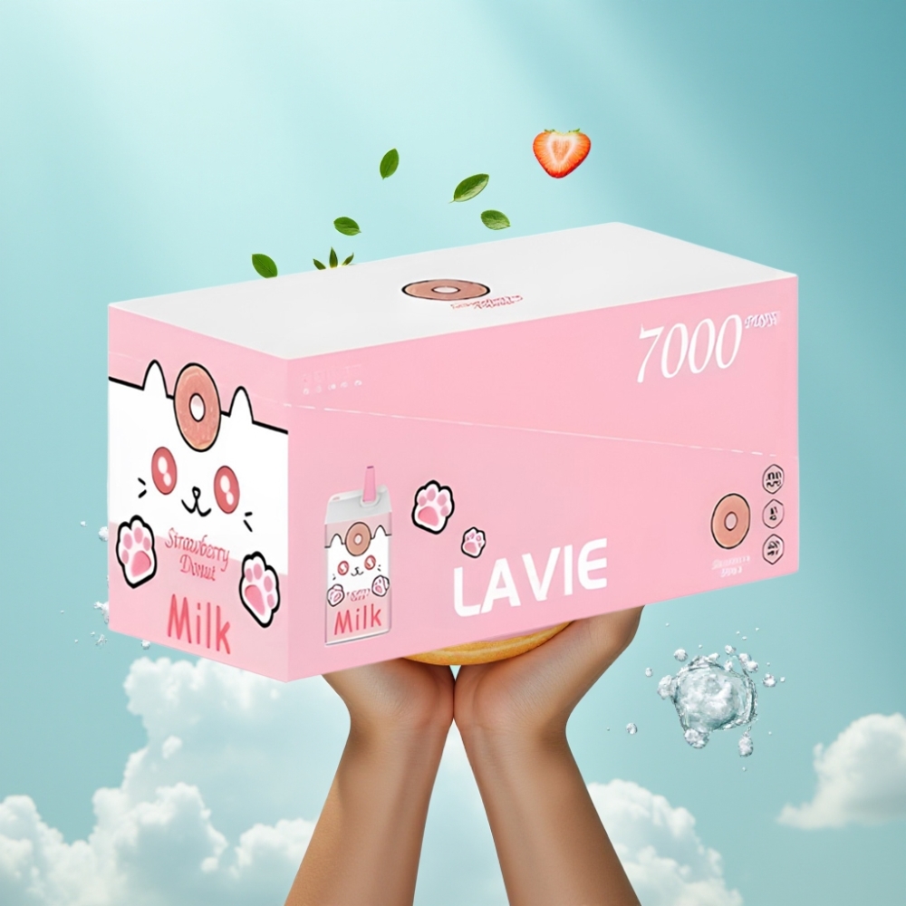 LAVIE Milk Strawberry Donut 7000 Puffs Disposable Vape – 16ML 600mAh Type C